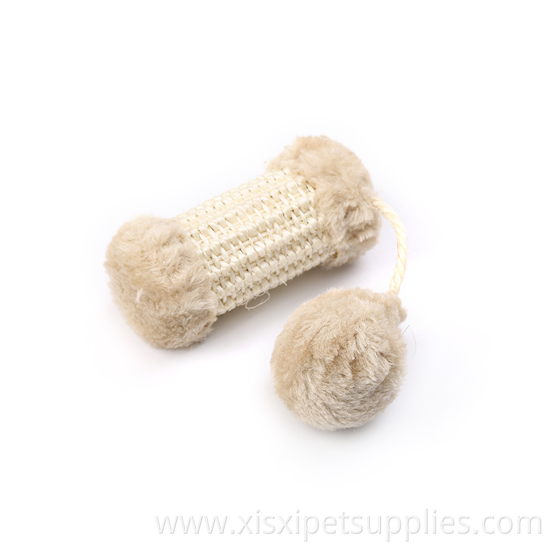 sisal and plush rolling cat ball pet soound scratching toy